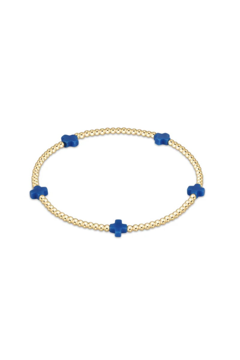 Signature Cross Gold Pattern 2mm Bead Bracelet Firecracker main image 1