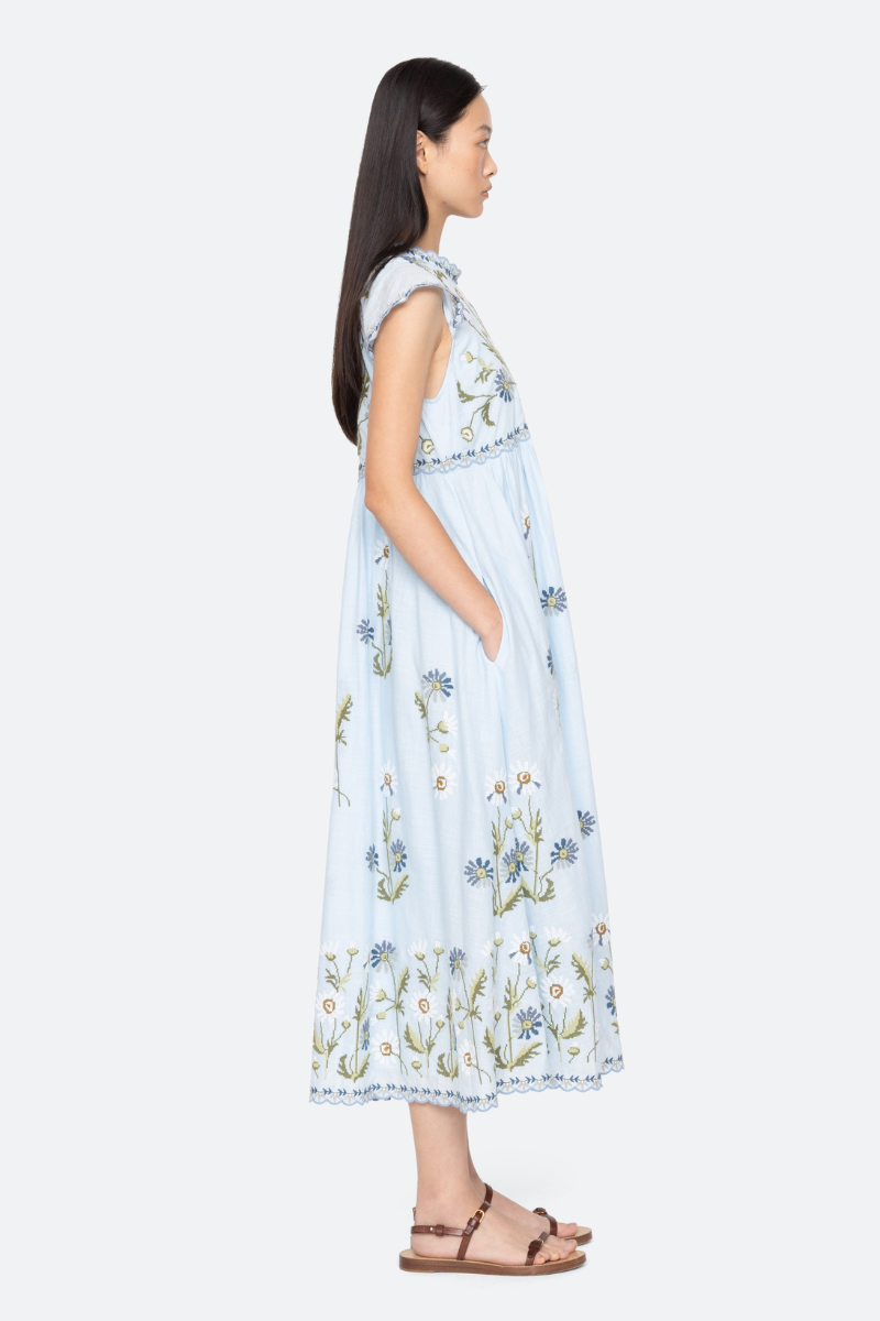 Audra Embroidery Midi Dress