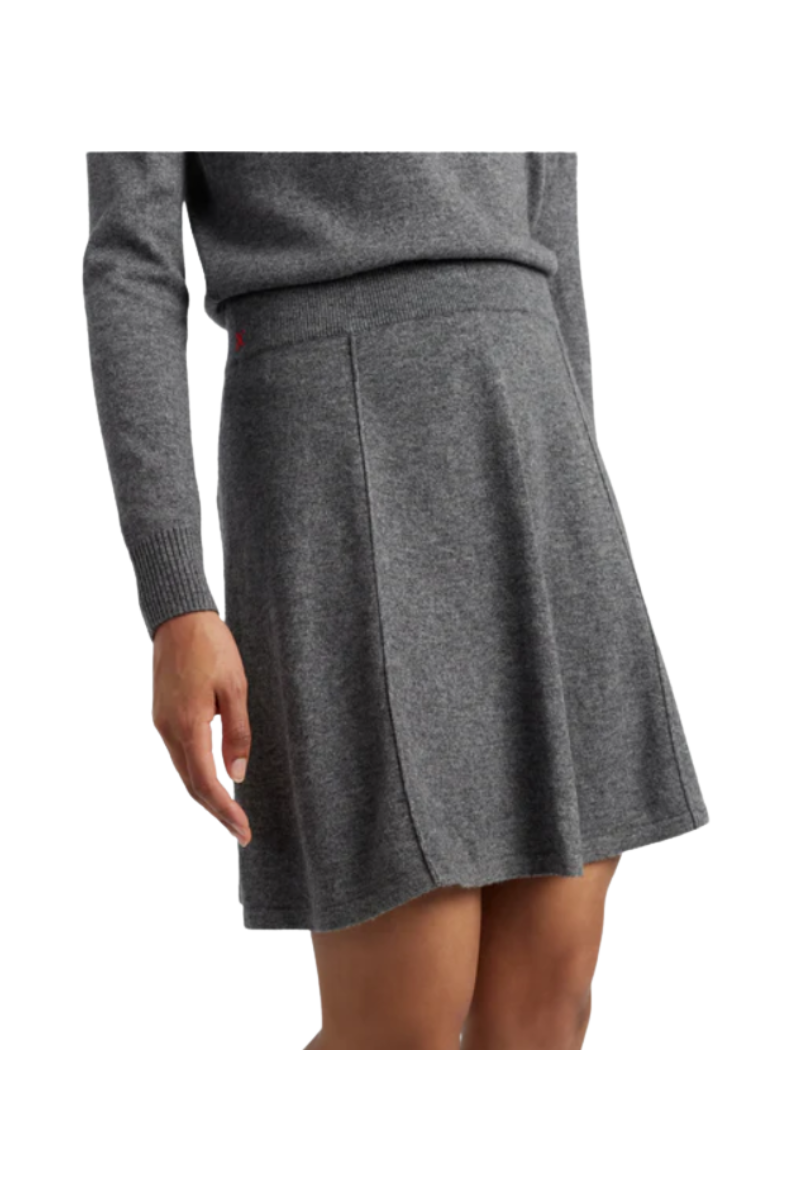 Grey Wool-Cashmere Mini Skirt