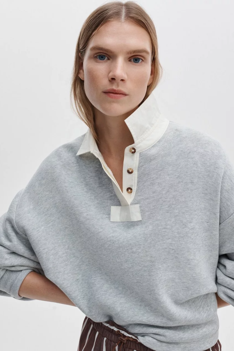 Vintage Terry Oversized Polo Sweatshirt