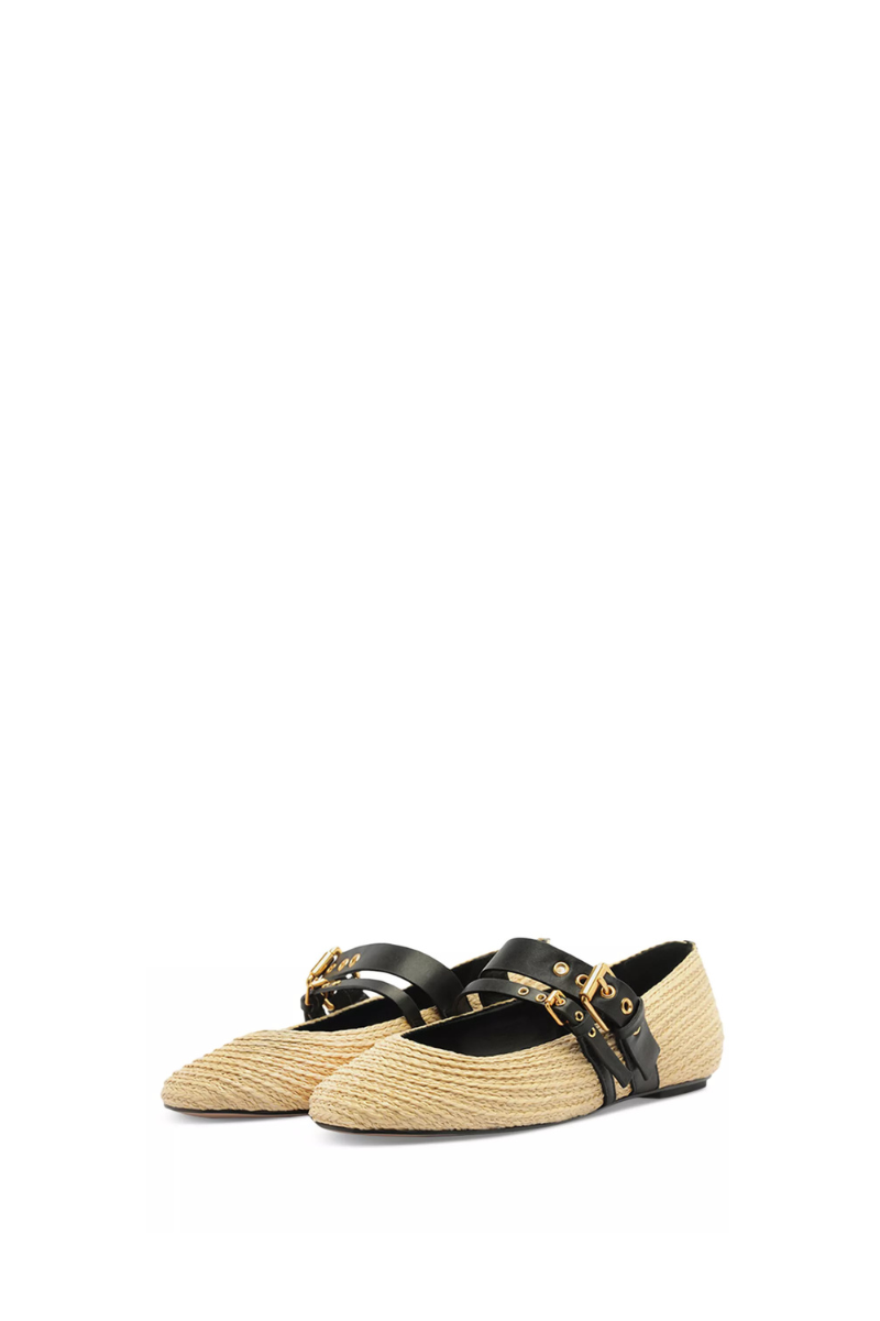 Raffia Flat Ballerina
