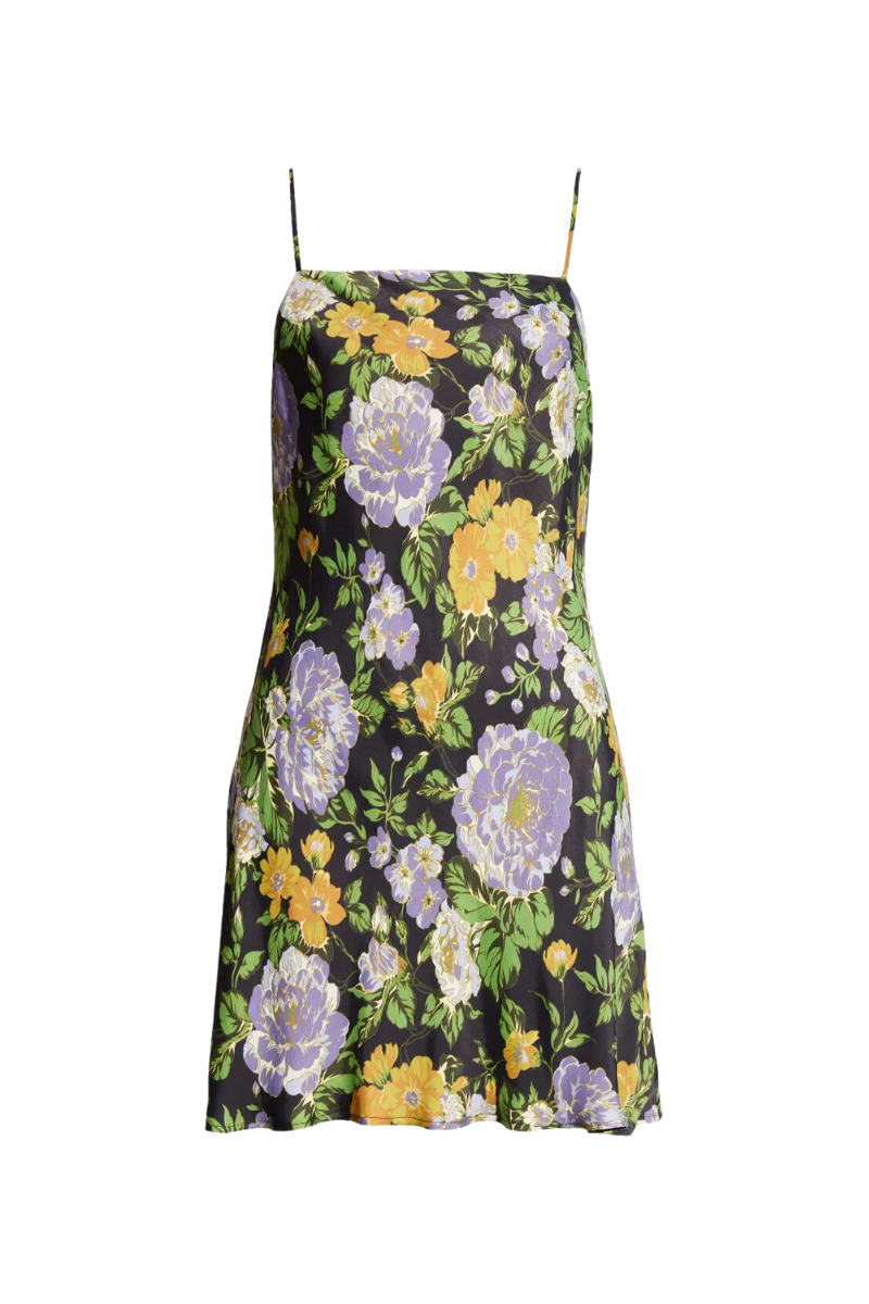 capri floral black sleveless mini dress Capri Floral Black Sleeveless Mini Dress