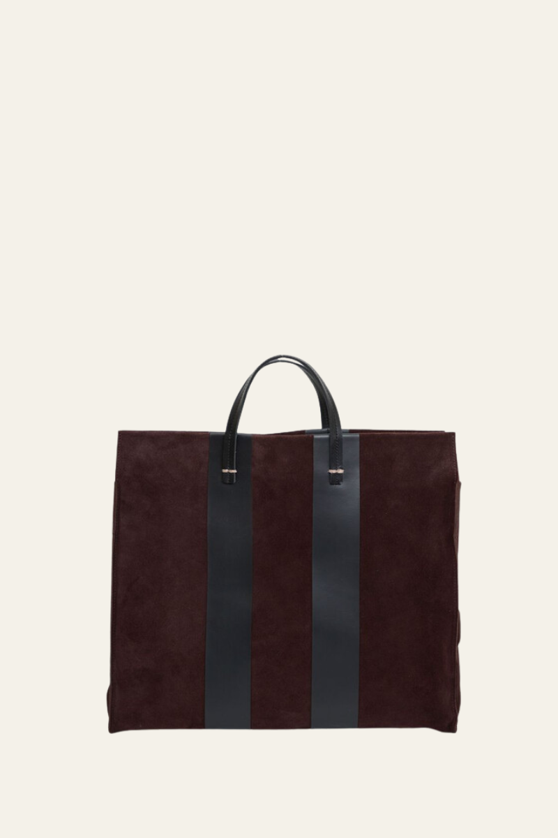 Simple Tote Suede with Racing Stripes