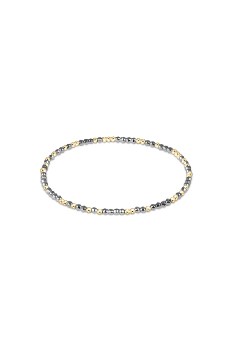 Hope Unwritten Bright Silver Faceted Hematite 2mm Bead Bracelet