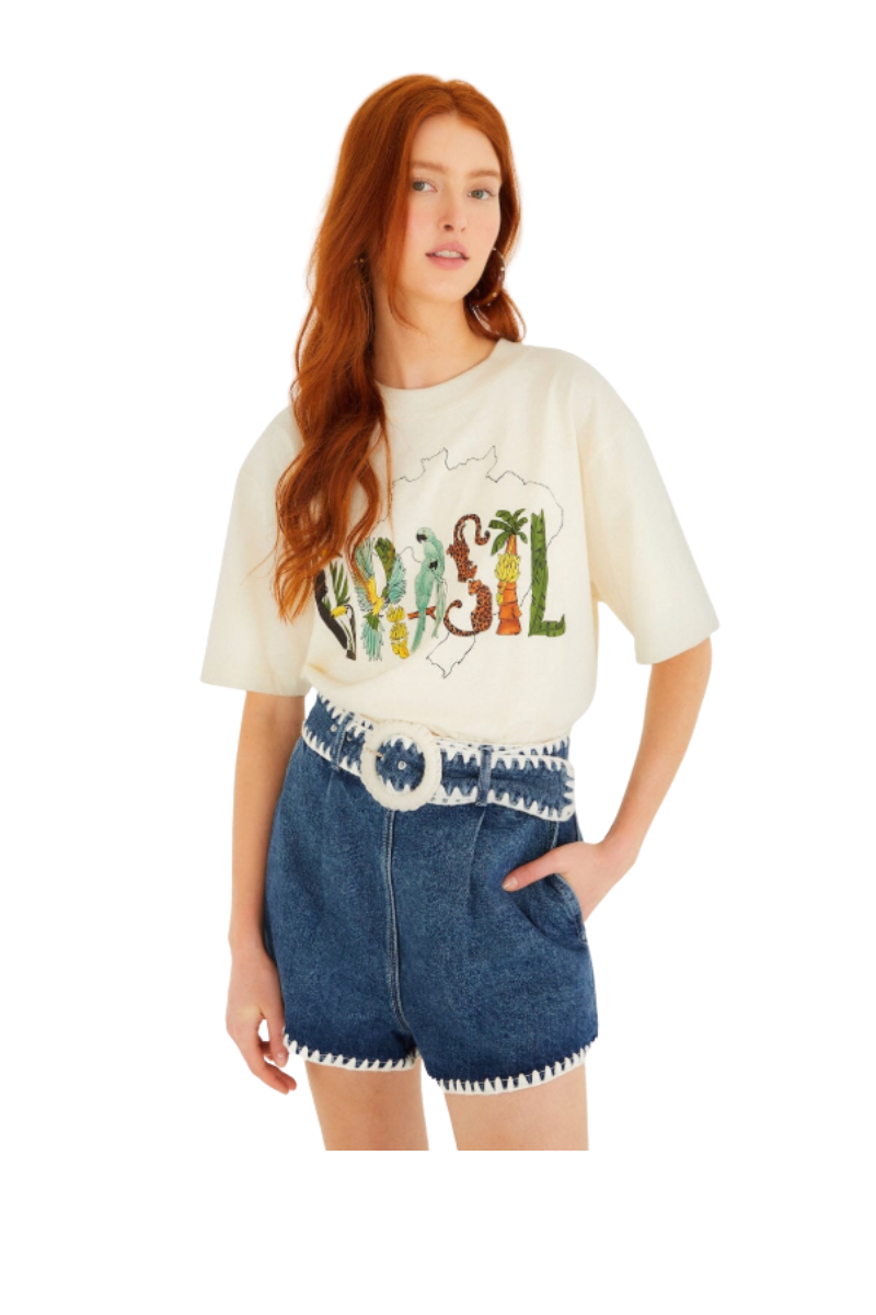 Crochet Detail Denim Shorts