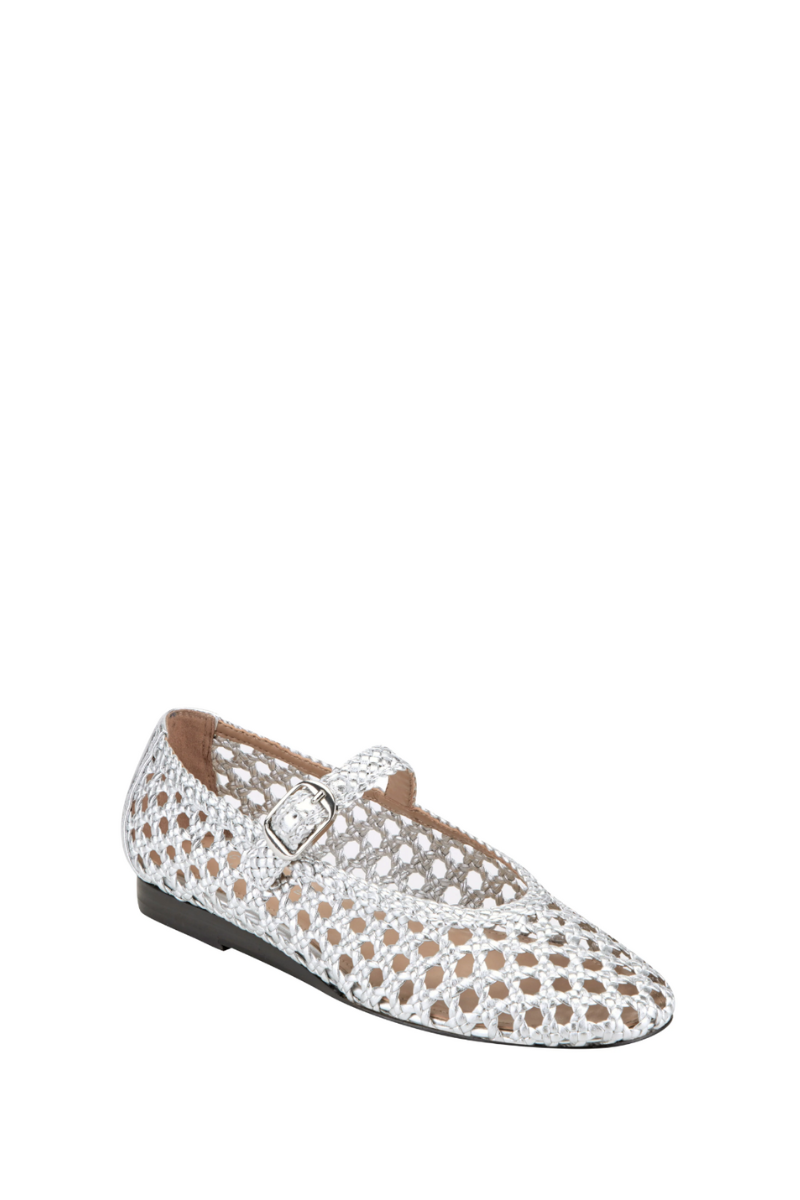 Evonna Woven Leather Mary Jane Ballet Flat