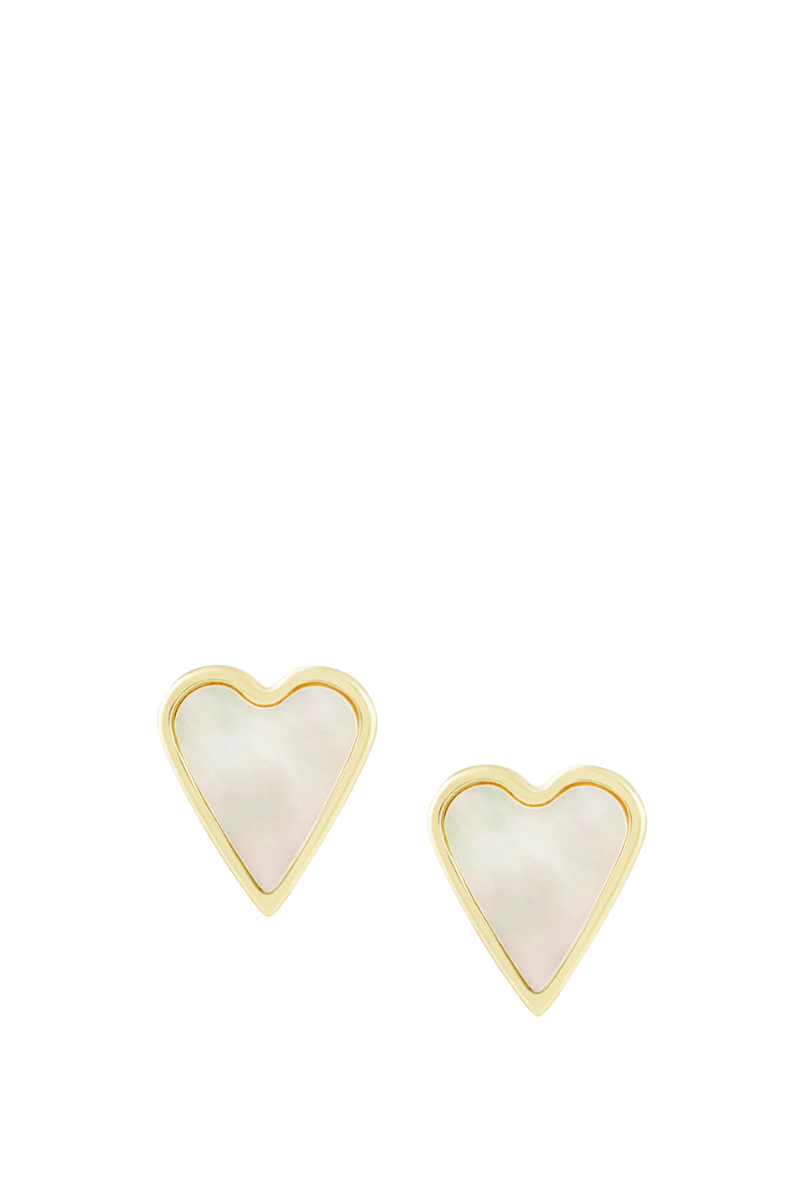 Aubrey MOP Heart Studs