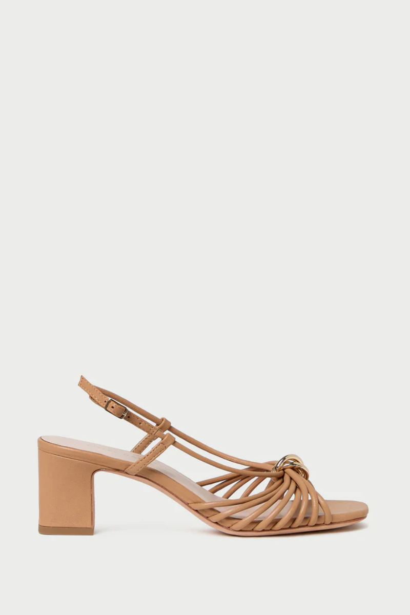 Minna Dune Leather Heeled Sandal