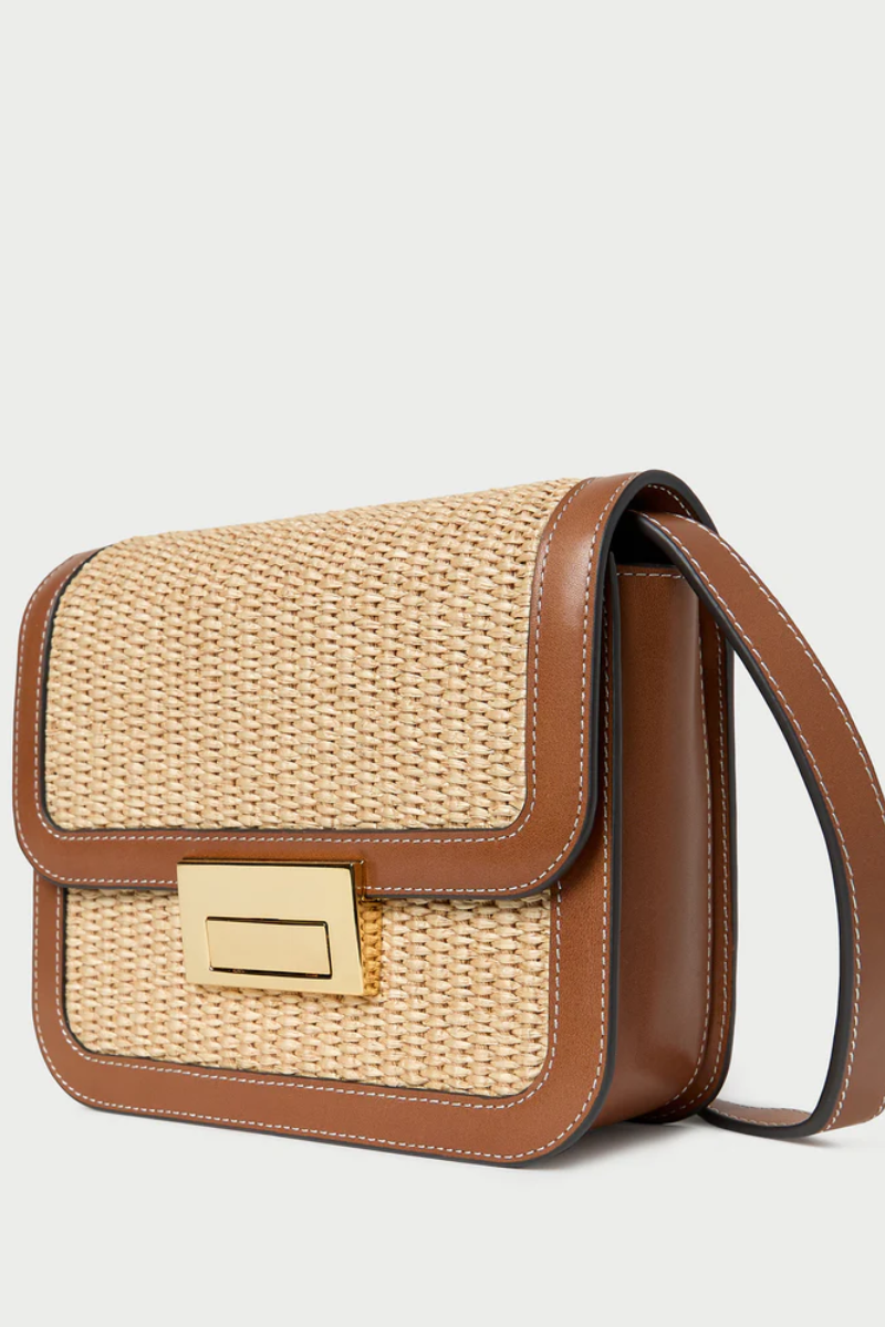 Desi Natural/Cacao Straw Crossbody
