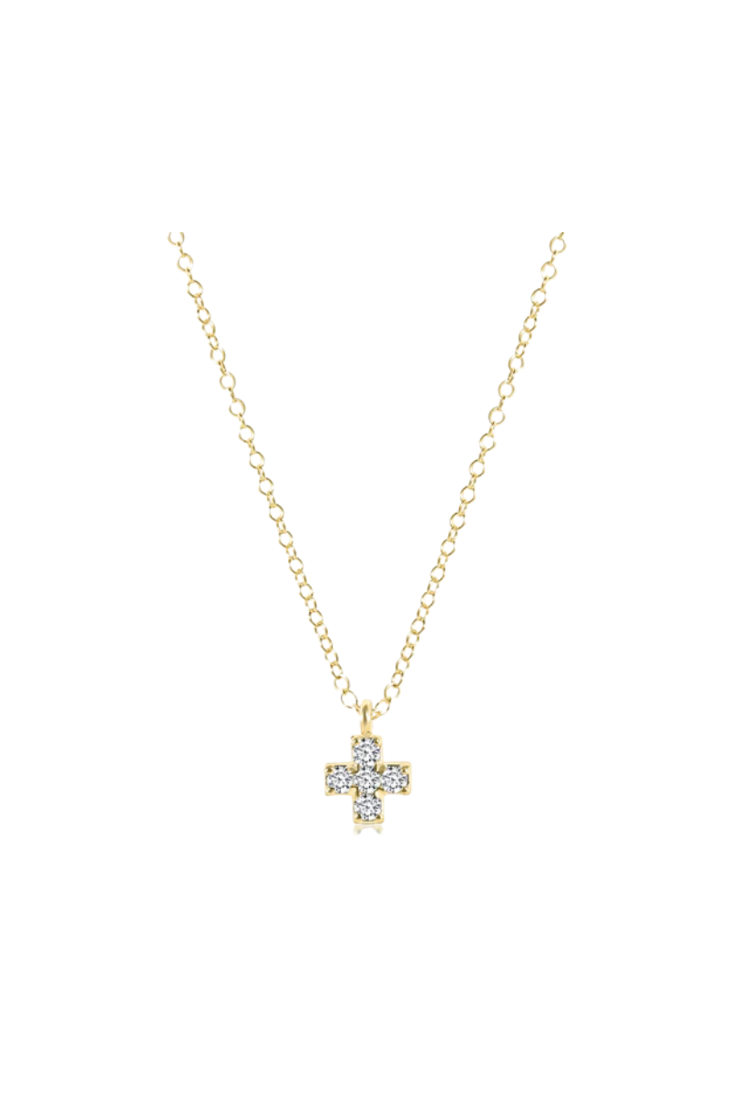 14kt Gold and Diamond Signature Cross Necklace