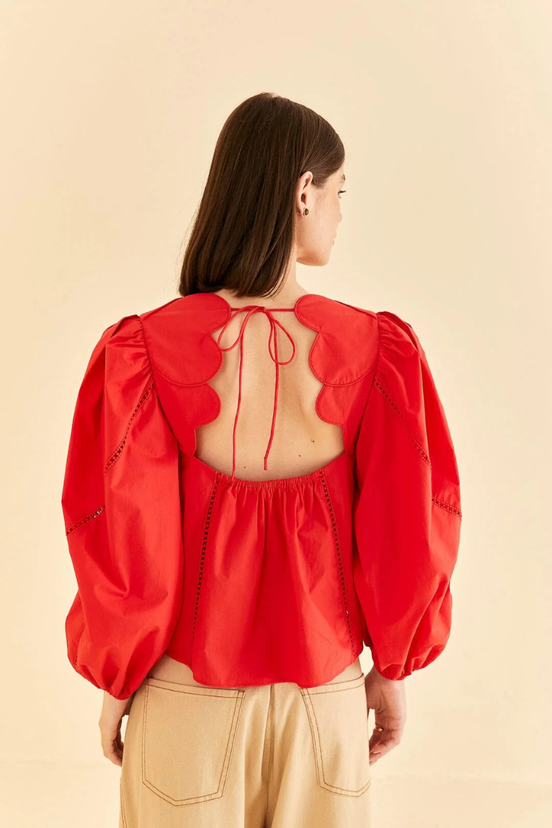Red Hearts Blouse