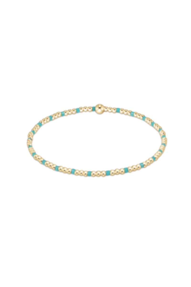 egirl Hope Sincerity Pattern 2mm Bead Bracelet - Turquoise