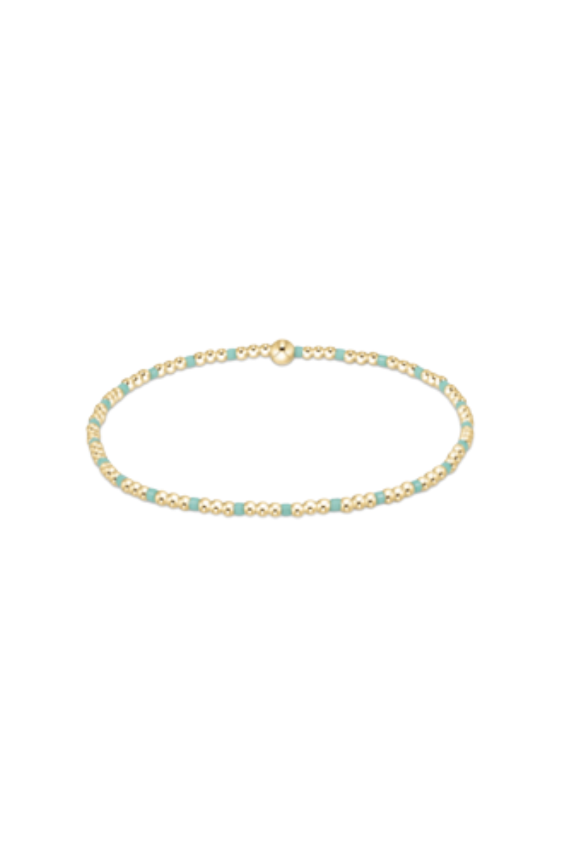egirl Hope Sincerity Pattern 2mm Bead Bracelet - Mint