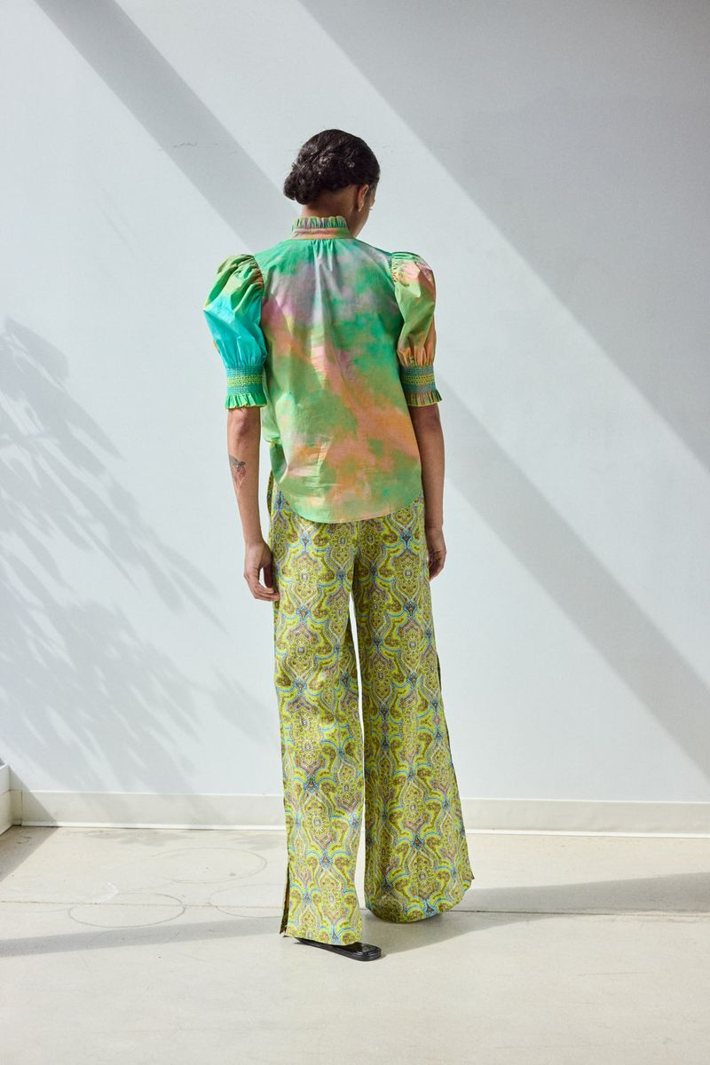 Short Sleeve Smocked Shirt