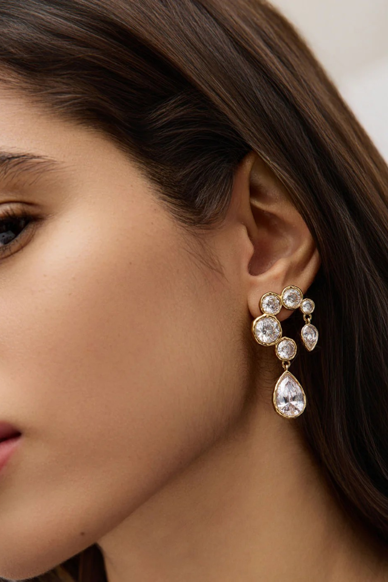 Finley Clear Crystal Drop Earrings