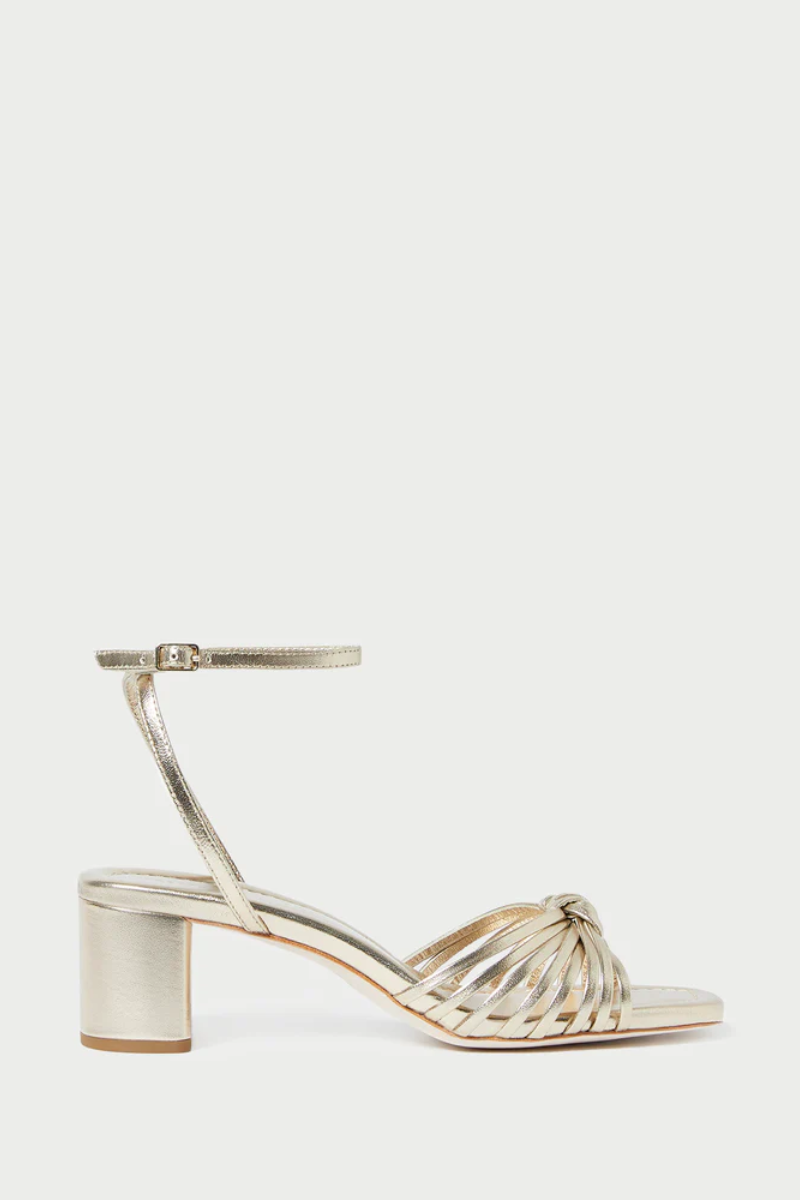 Olivia Champagne Knot Mid−Heel