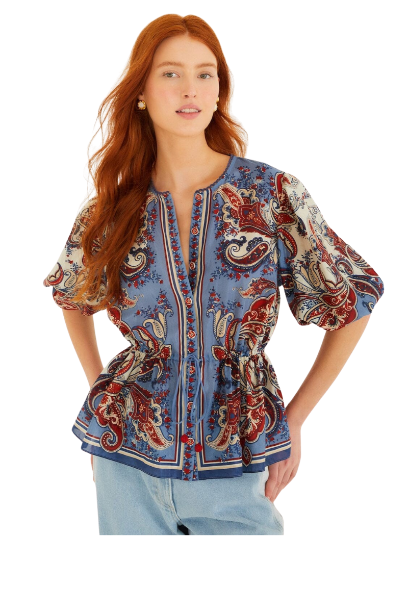 Paisley Scarf Cream Blouse