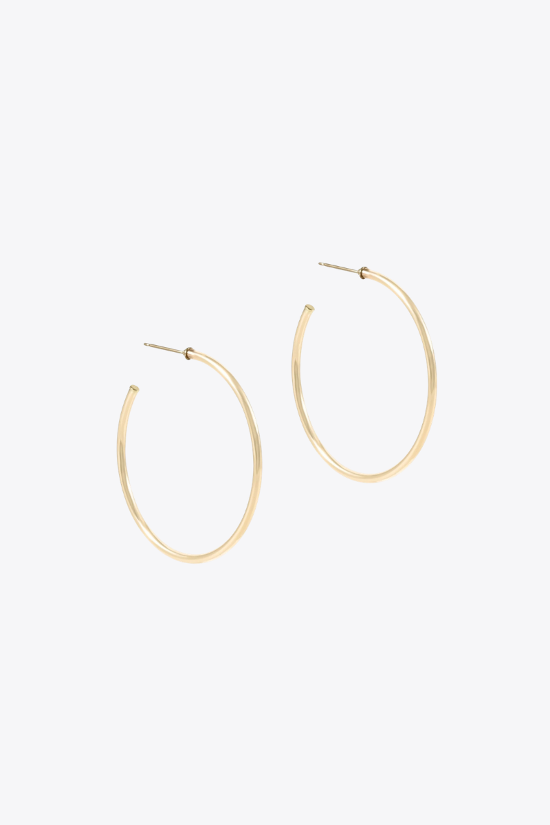 Round Gold 1.75" Post Hoop - 2mm - Smooth