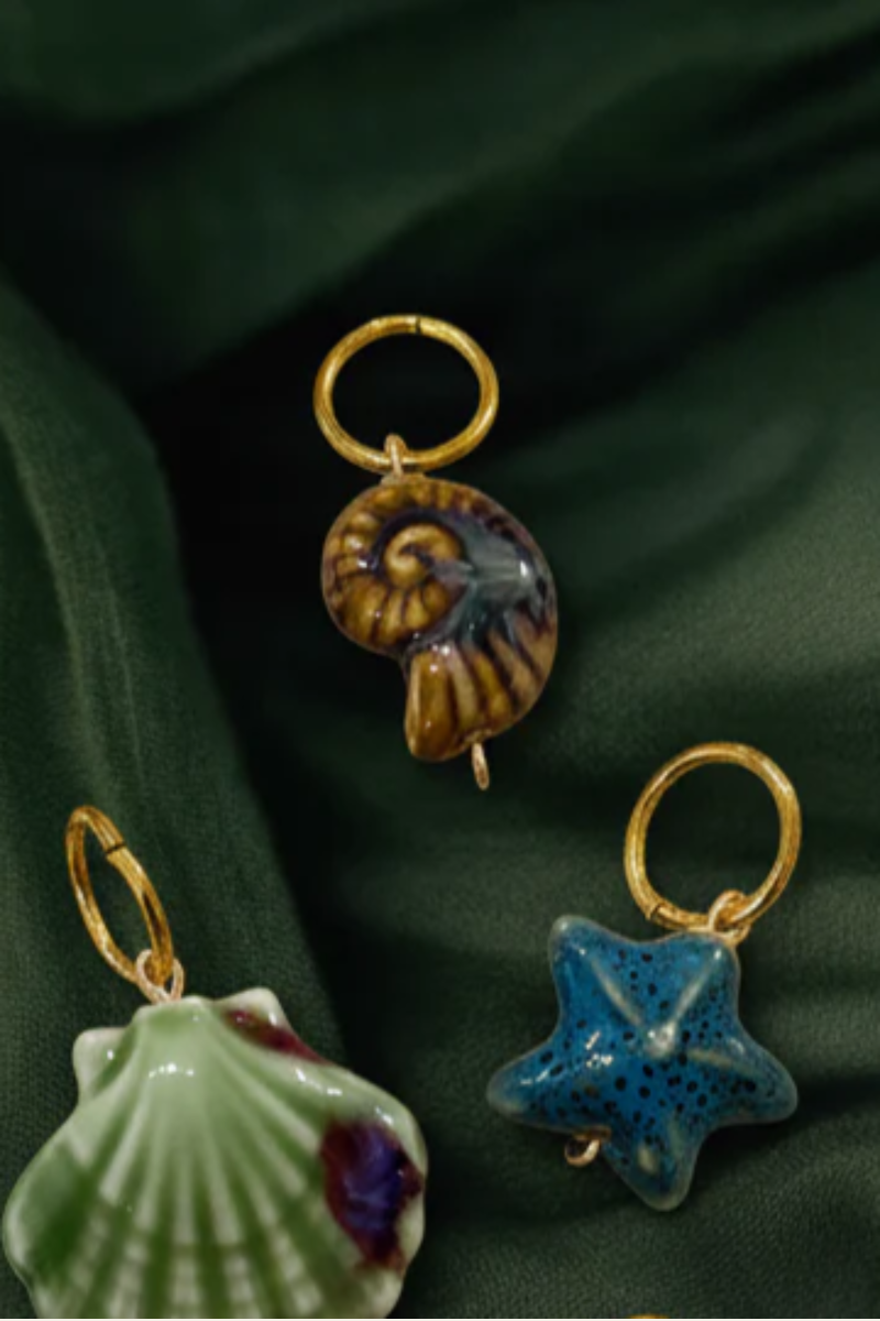 Ceramic Conch Shell Charm