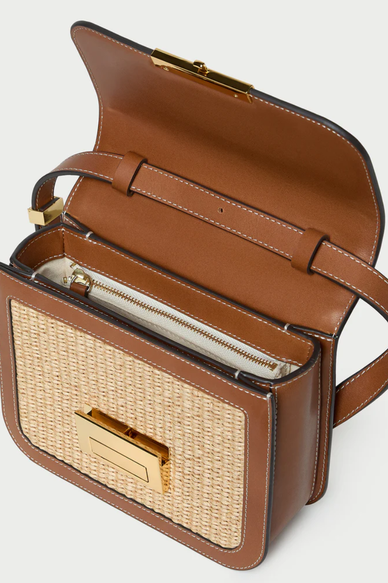 Desi Natural/Cacao Straw Crossbody