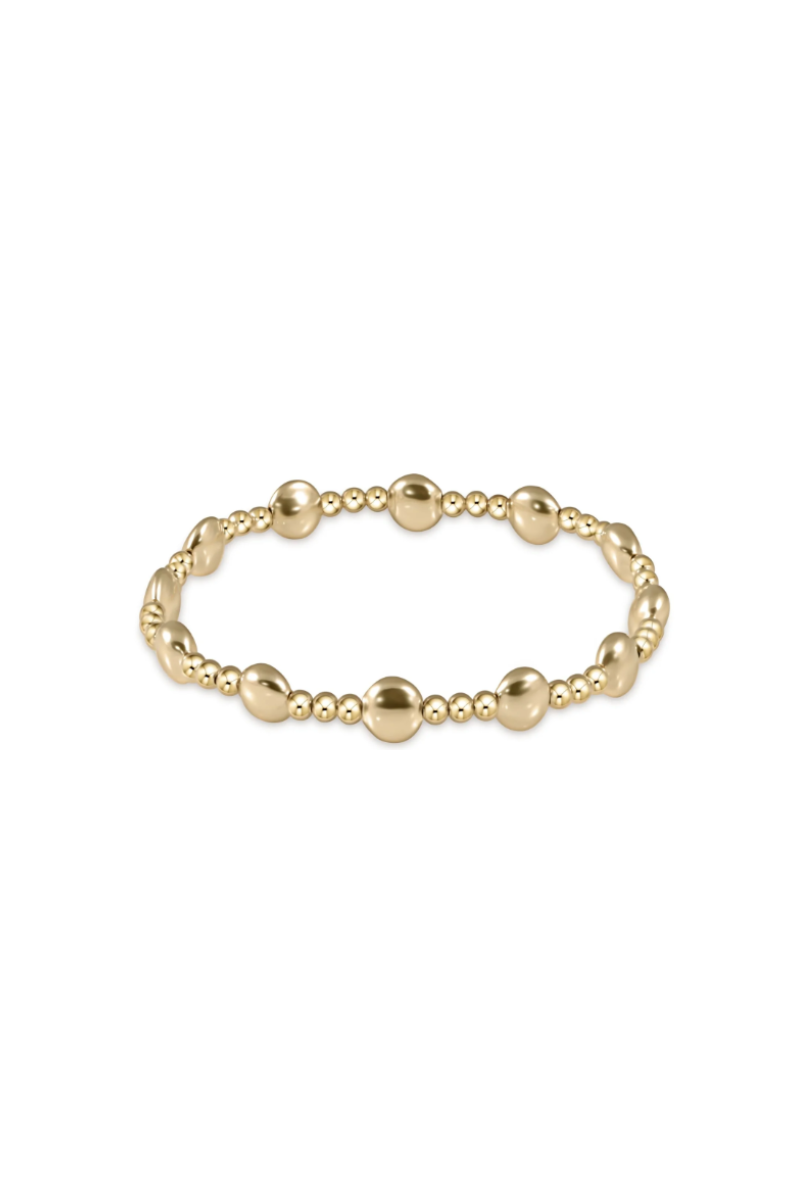Honesty Gold Sincerity Pattern 6mm Bead Bracelet