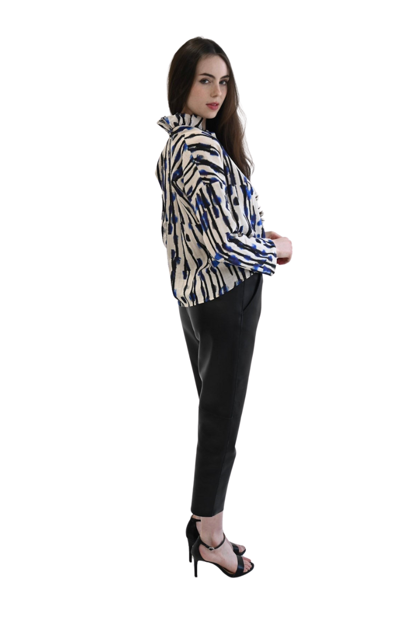 Vicki Long Sleeve Top Fire Stripe Woven