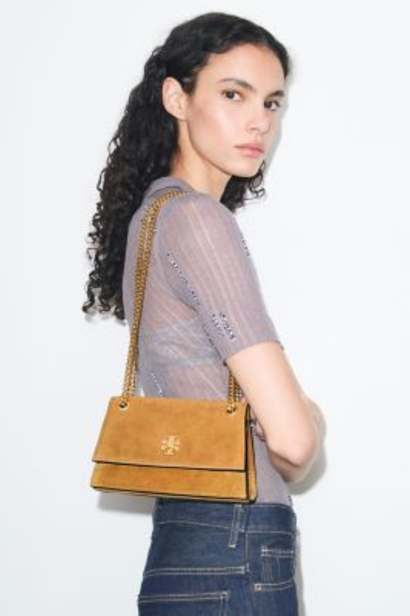 Kira Turnlock Suede Mini Bag