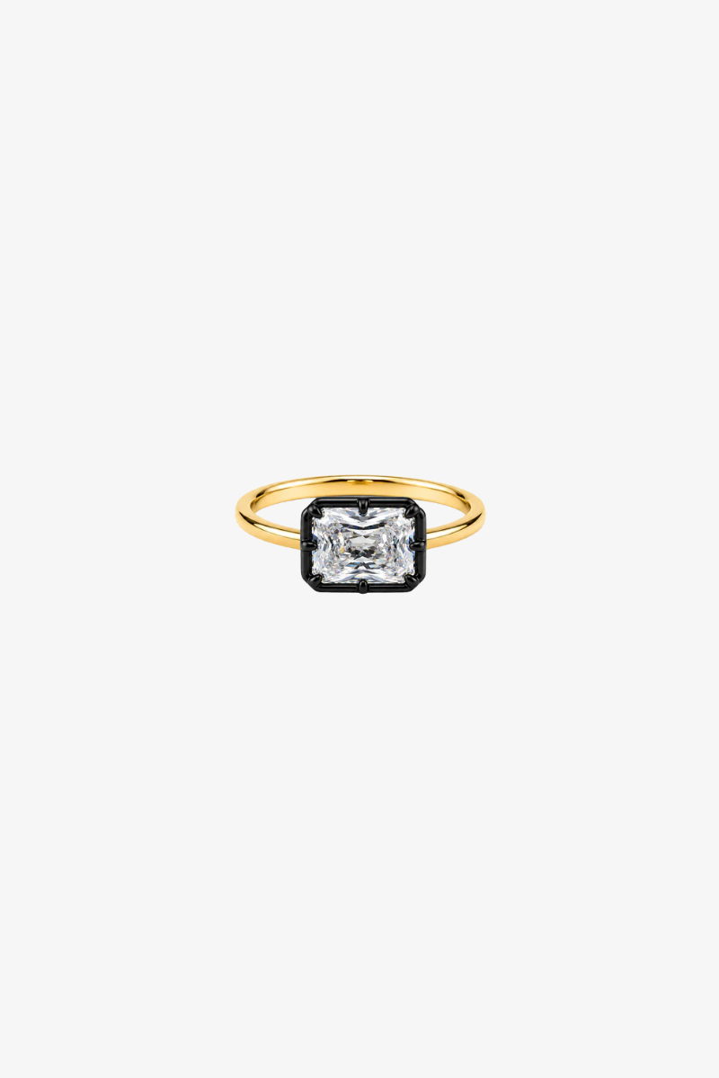 Georgian Bezel Emerald Cut Ring