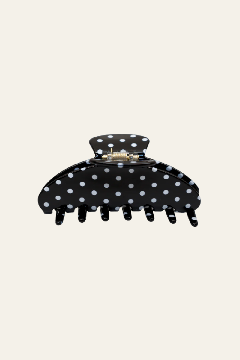 Big Effing Clip in Noir Polka Dot