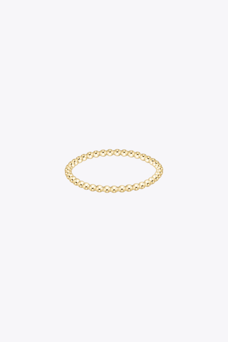 Classic Gold 1.5mm Beaded Ring - Size 6