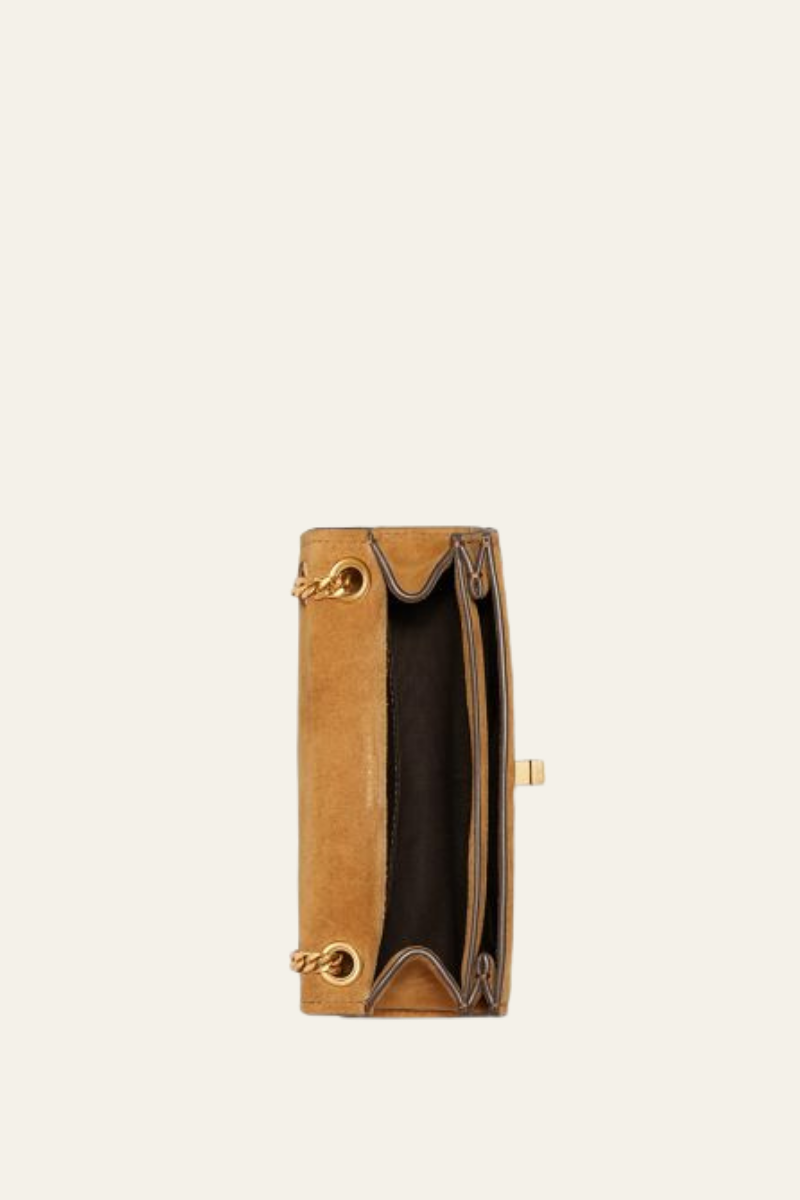 Kira Turnlock Suede Mini Bag