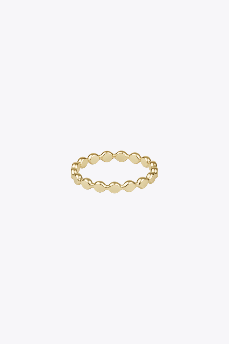 Classic Gold 2.5mm Beaded Disc Ring - Size 8
