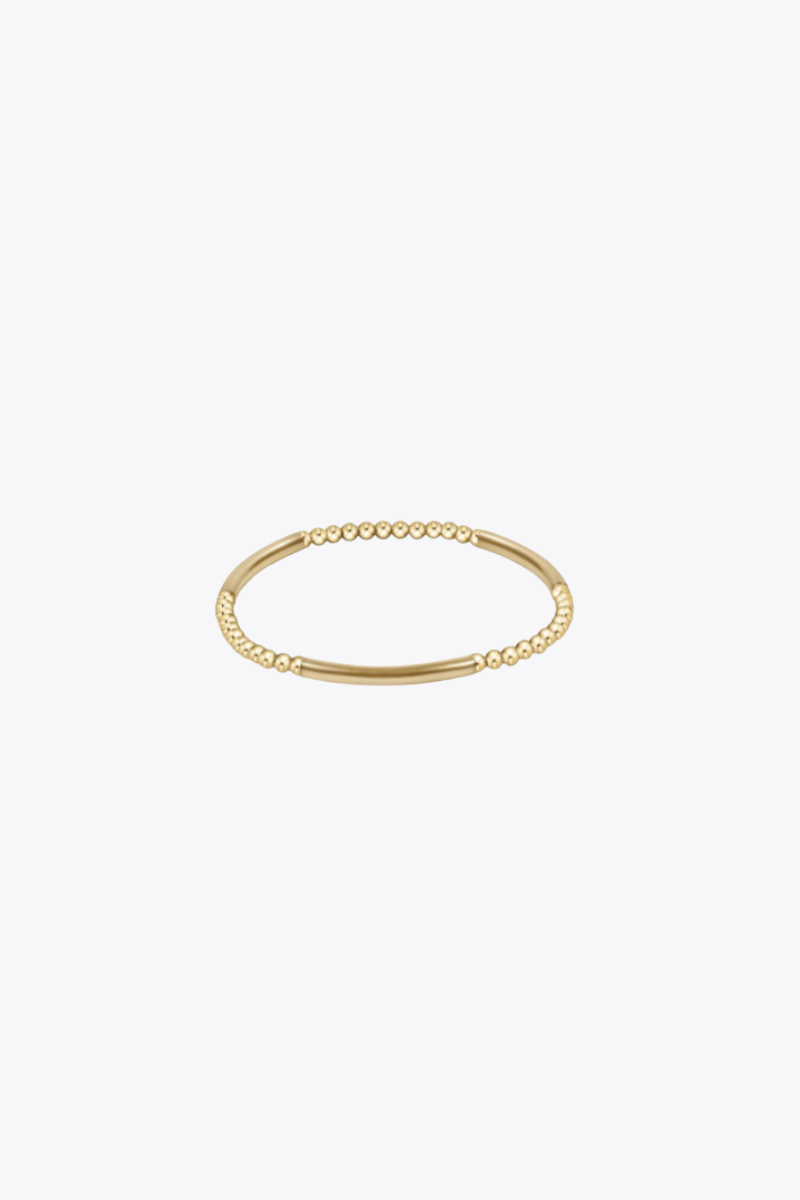 Bliss Bar Gold Pattern 3mm Bead Bracelet - Gold