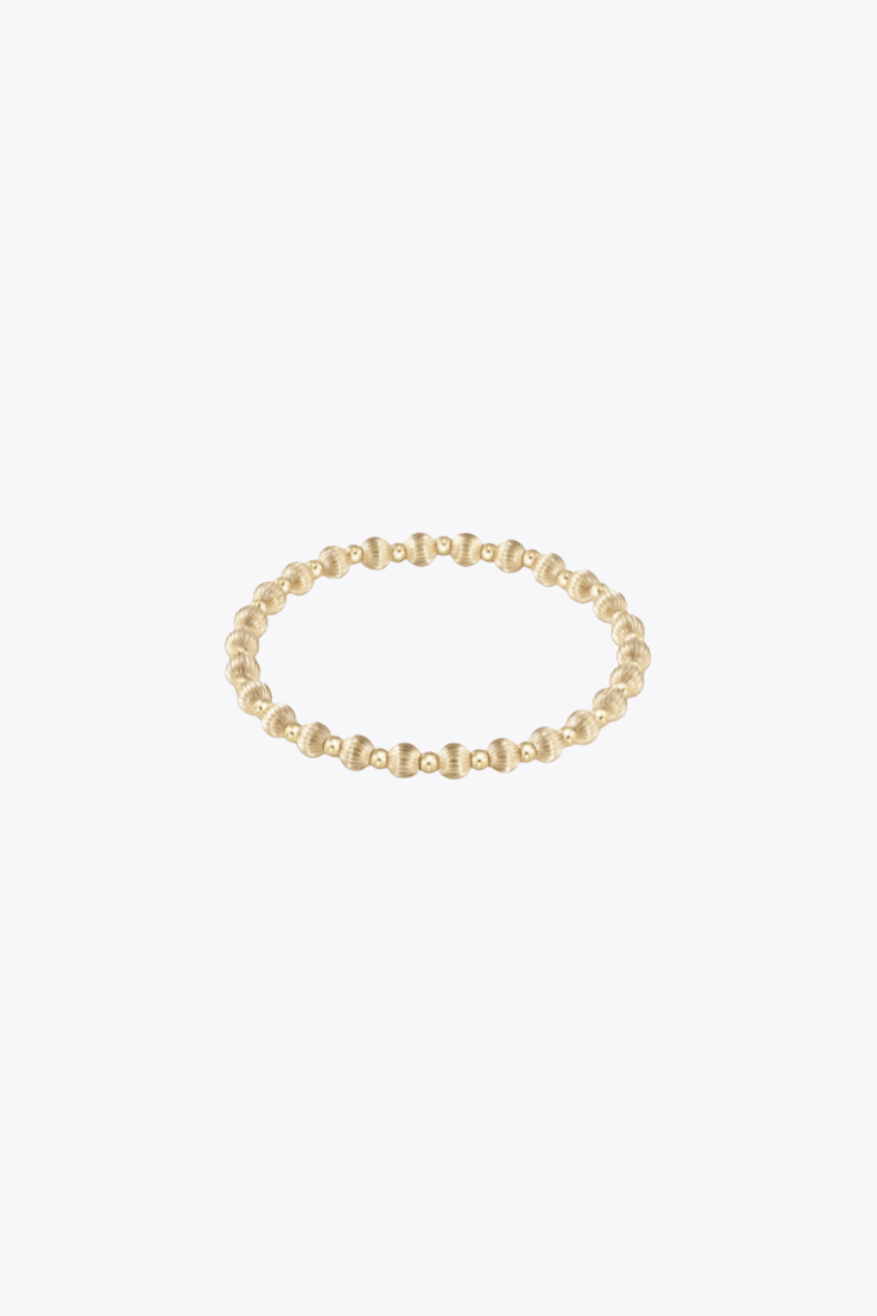 Dignity Grateful Pattern 5mm Bead Bracelet - Gold