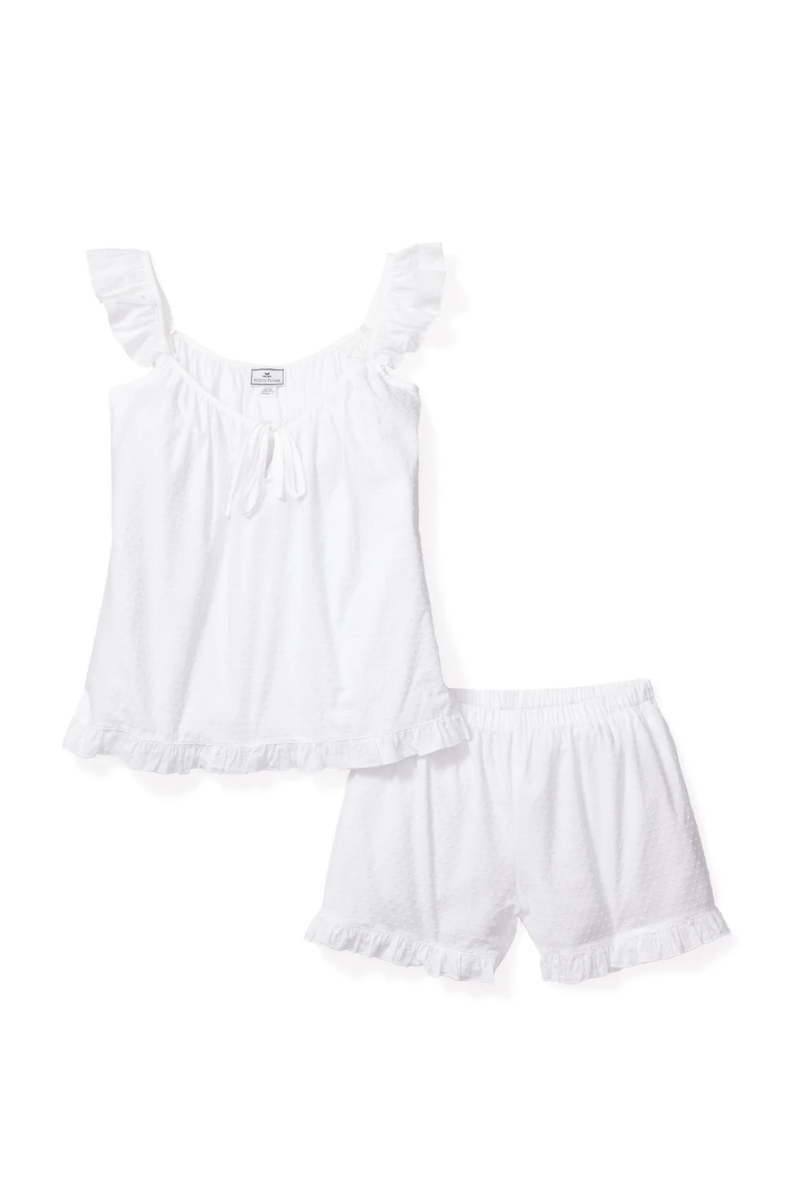 Women's Swiss Dots Celeste Short Set in White