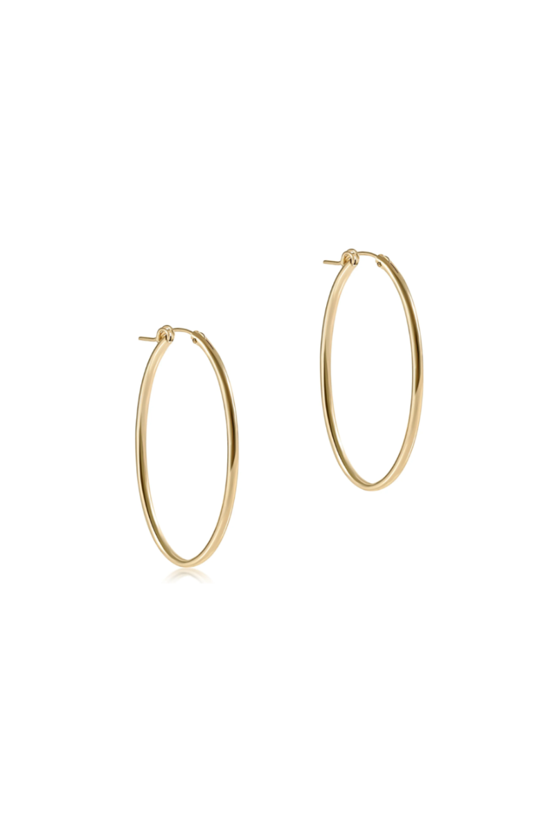 Oval Gold 2" Post Hoop - Smooth