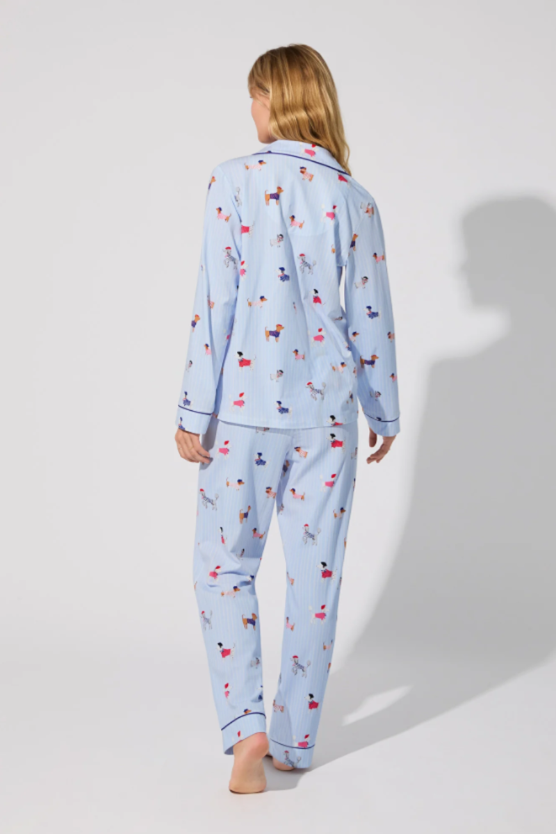 French Pups Long Sleeve Classic Stretch Jersey PJ Set