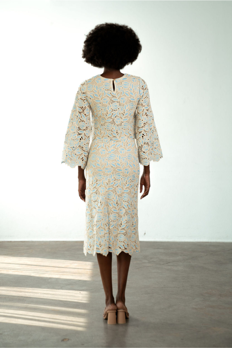 Lily Midi Skirt Blue Lace