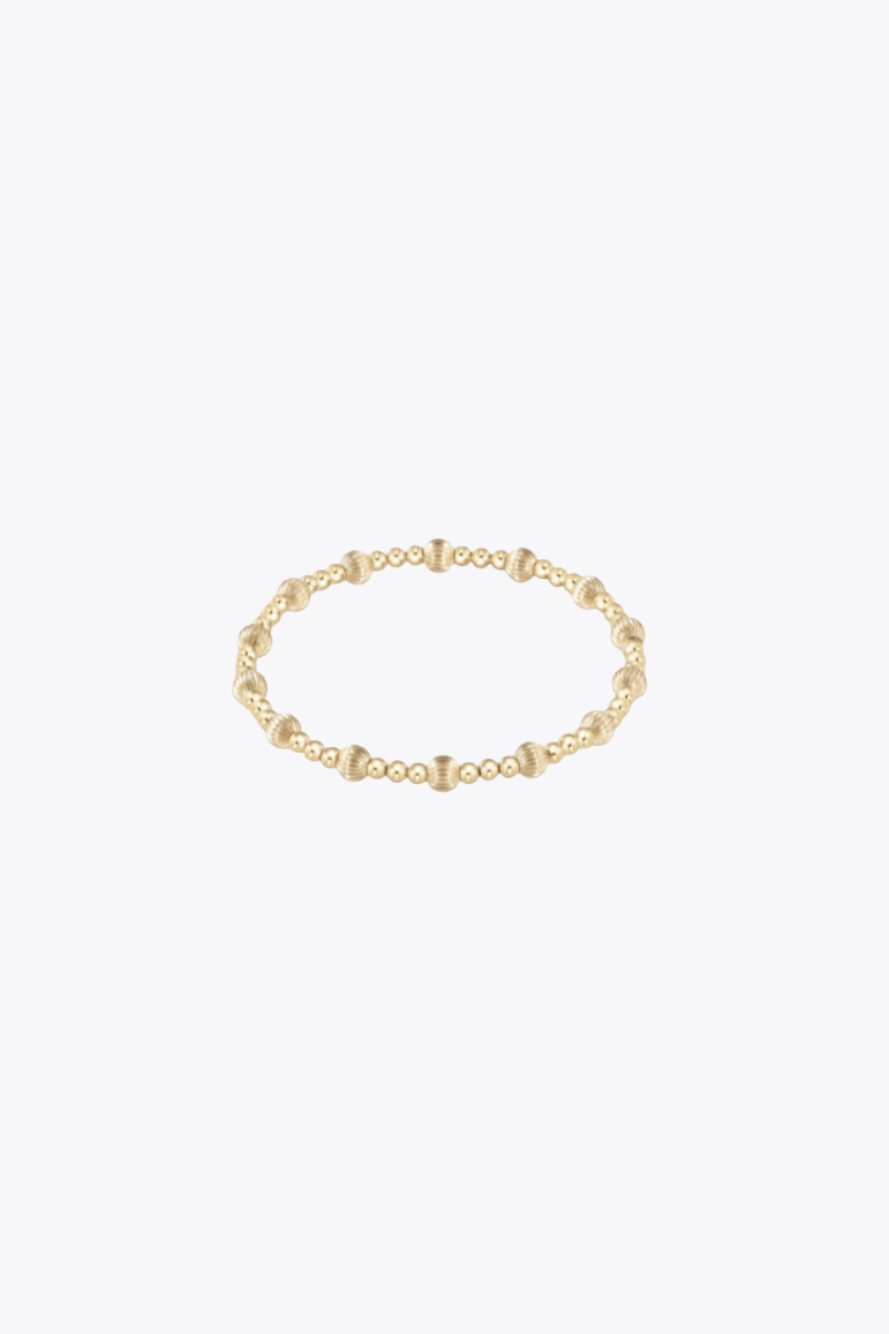 Dignity Sincerity Pattern 5mm Bead Bracelet - Gold