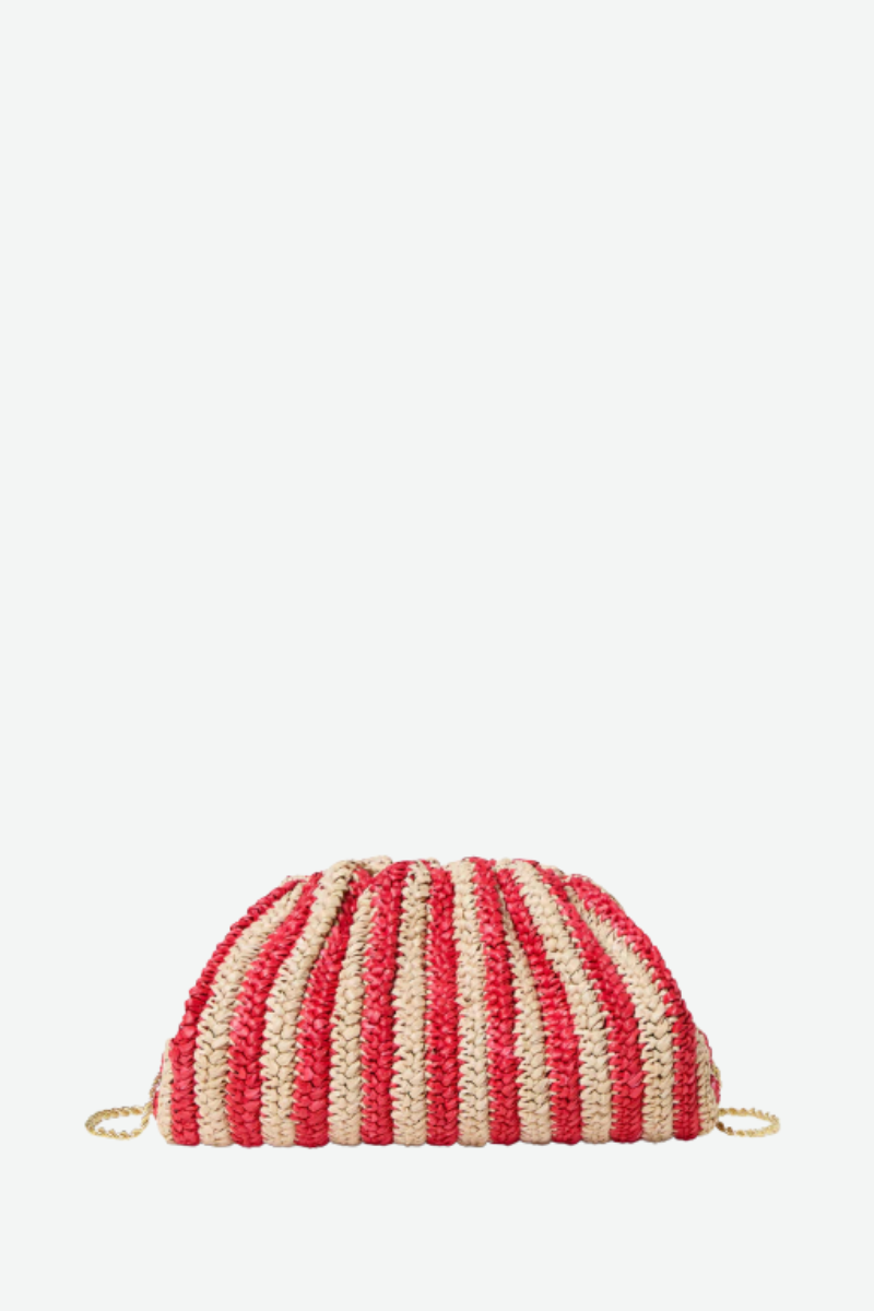 Bailey Red/Natural Stripe Dome Clutch