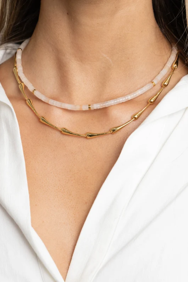 Isla Beaded Necklace Pink