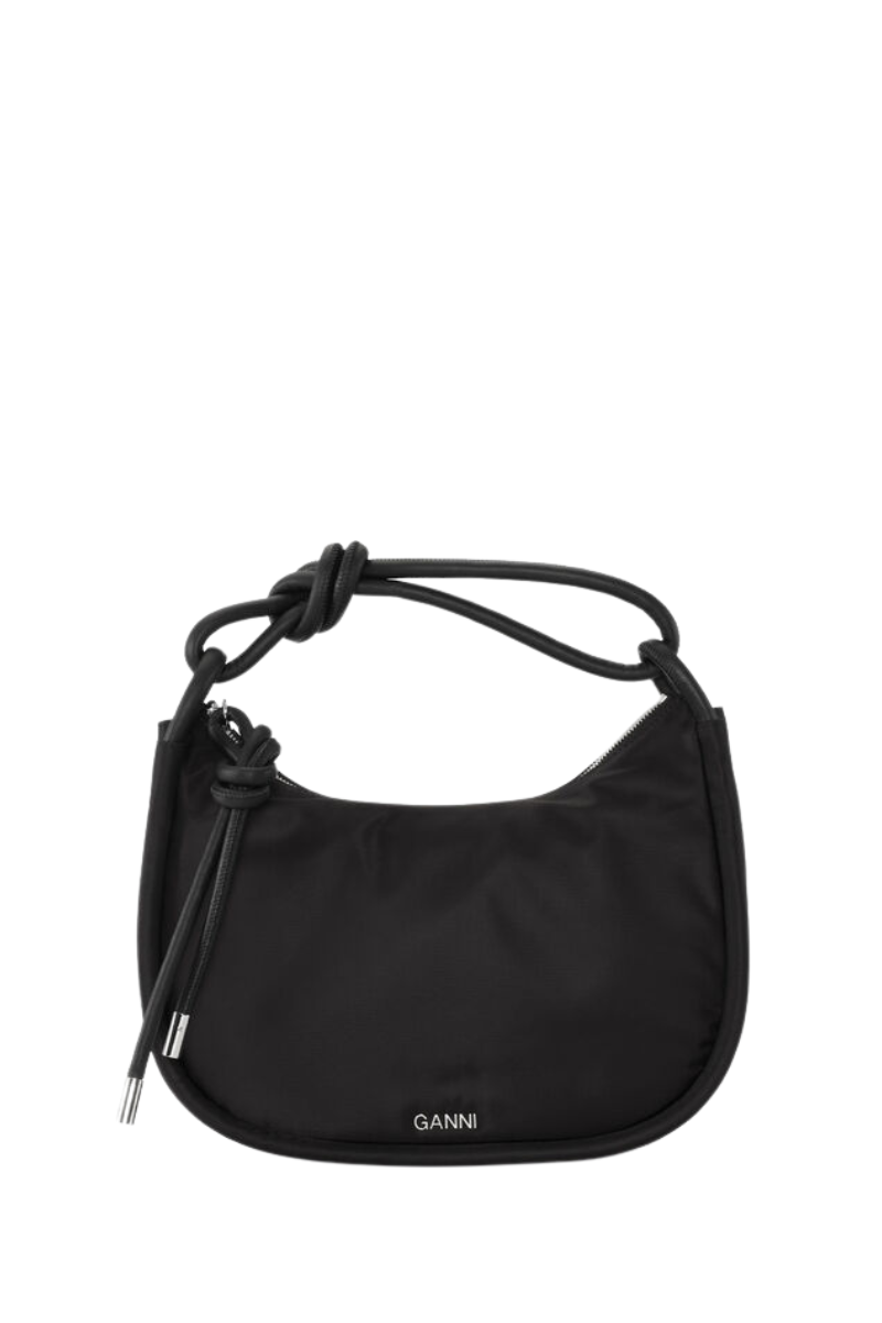 Ganni - Black Knot Baguette Bag