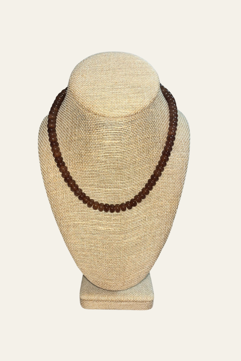 Hand Beaded Gemstone Amber Necklace
