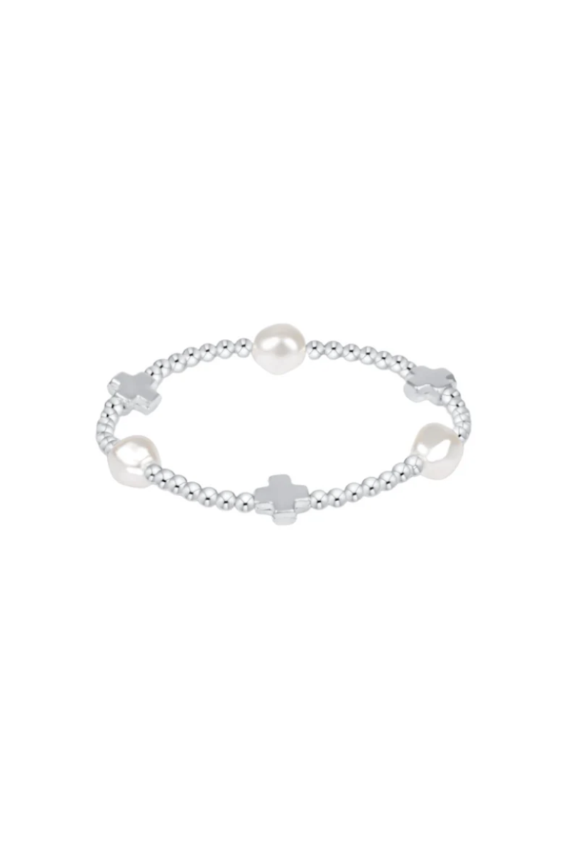 Signature Cross Admire Pearl Bead Bracelet - Sterling