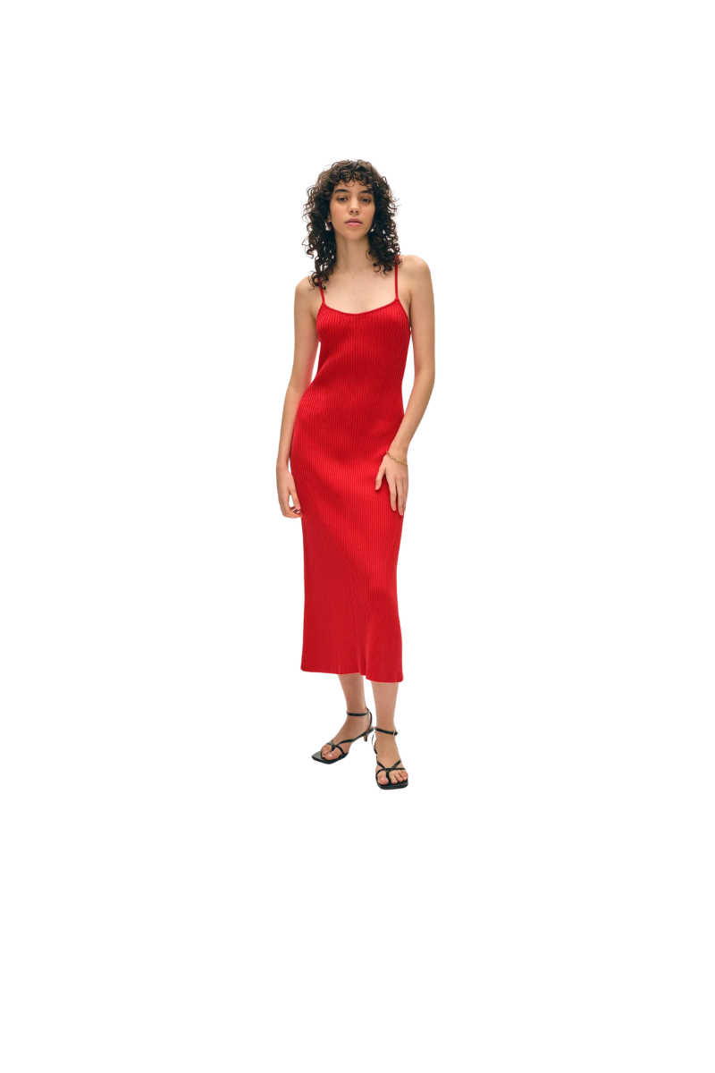 strapless open back dress Organic Cotton Ribbed Dress