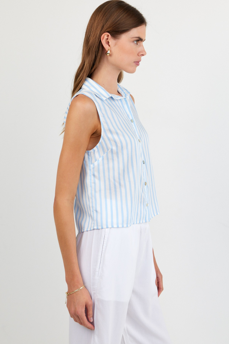 Clean Sleeveless Button Down