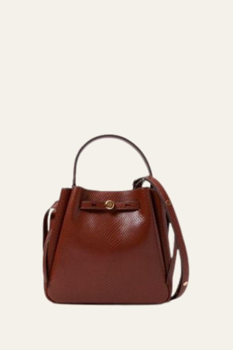 Romy Embossed Snake Bucket Bag