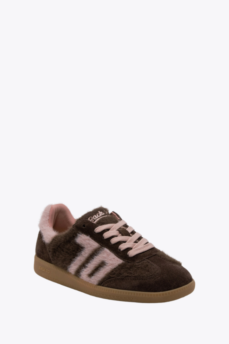 Back 70 Streetwear Mohair Sneakers in Coffee Pink