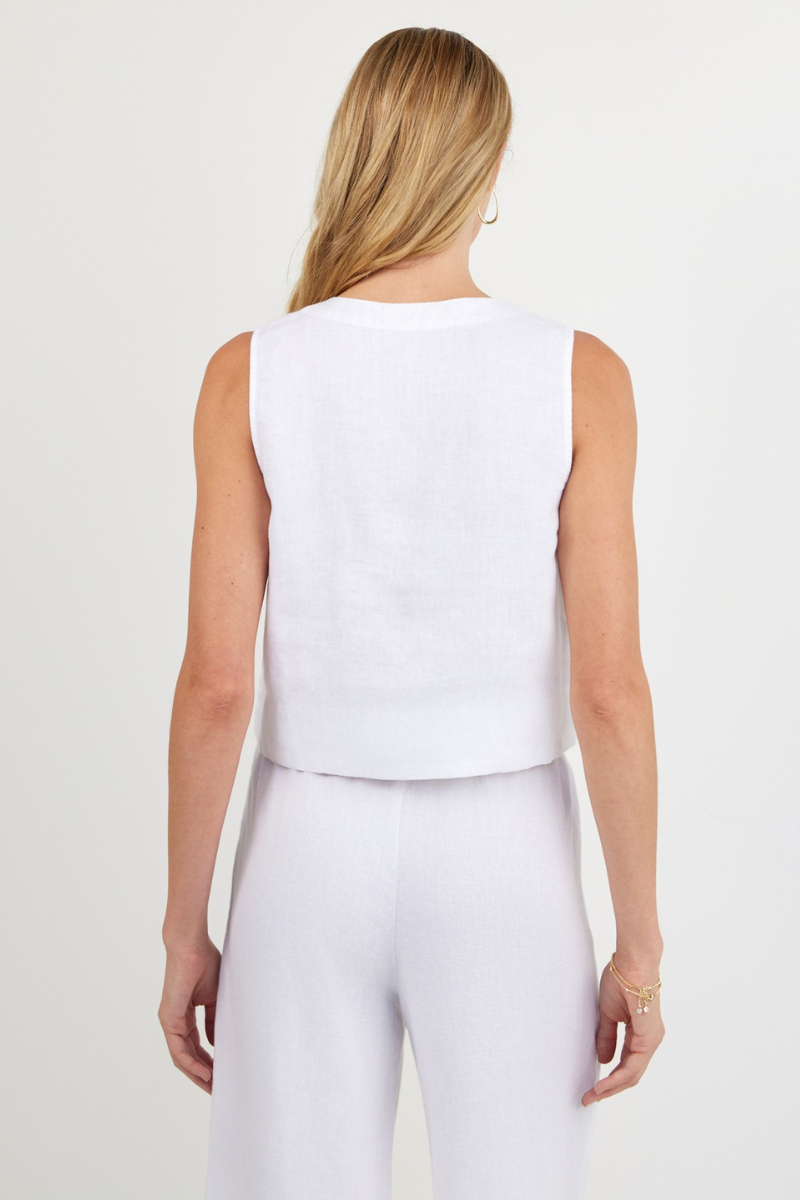 Sleeveless Half Placket Top