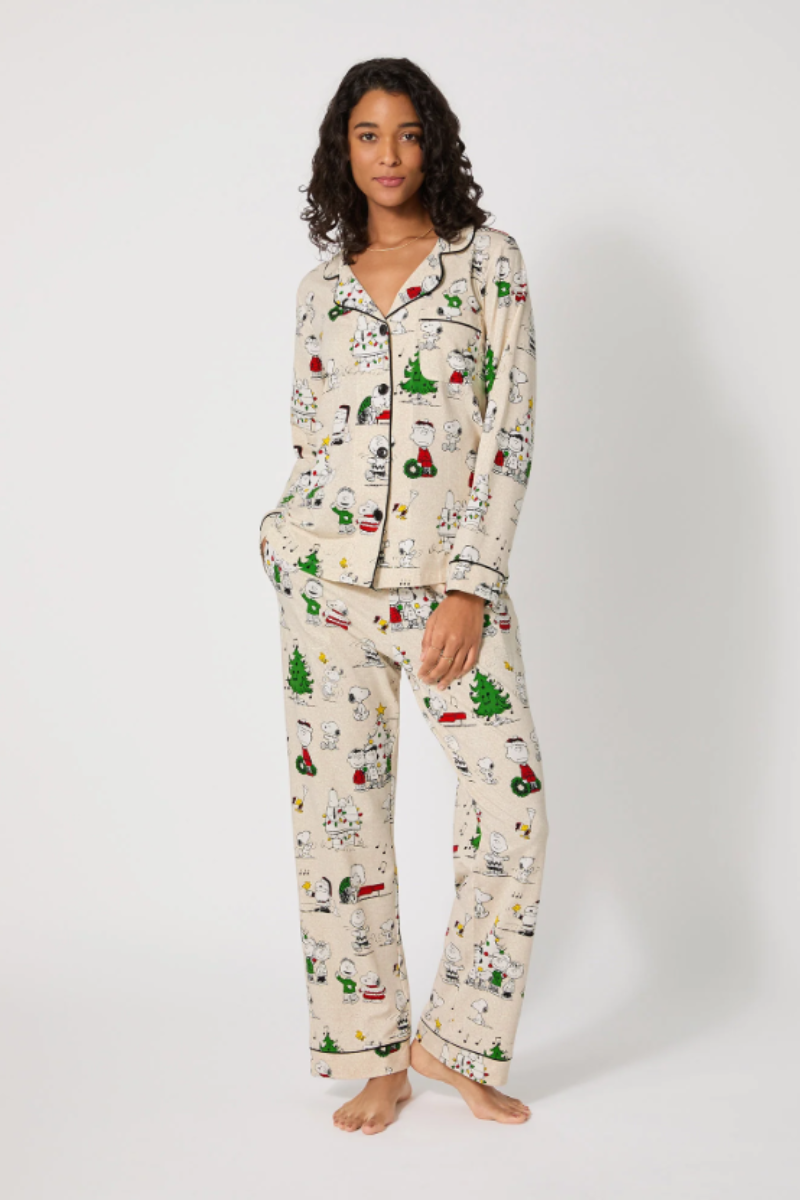 Peanuts® Celebration Long Sleeve Classic Stretch Jersey Pj Set